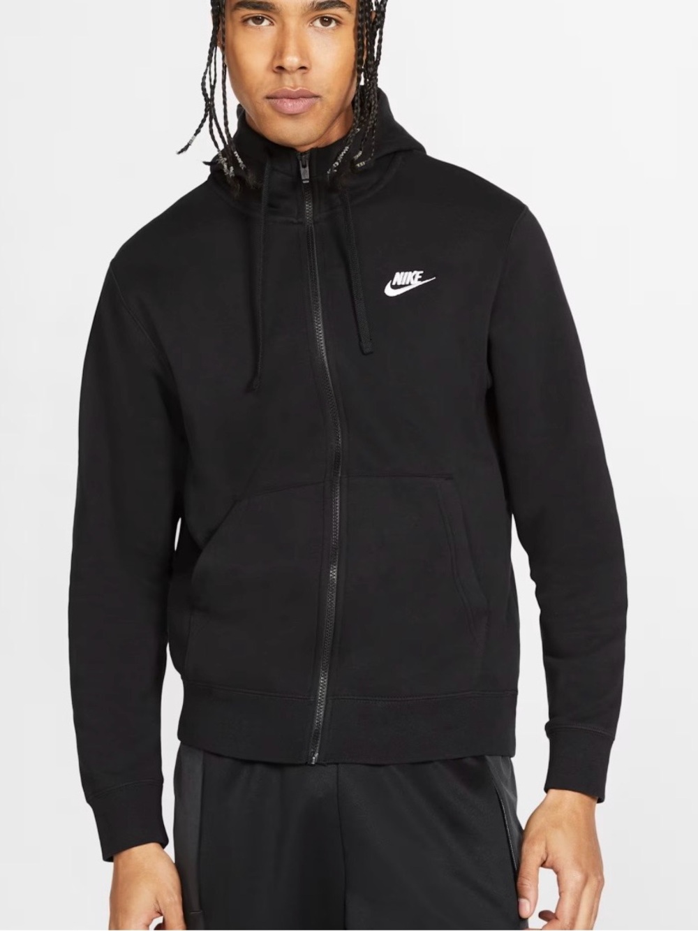 Nike Sportswear Club Fleece Full Zip Jacket Size 1X Black Hooded Activewear